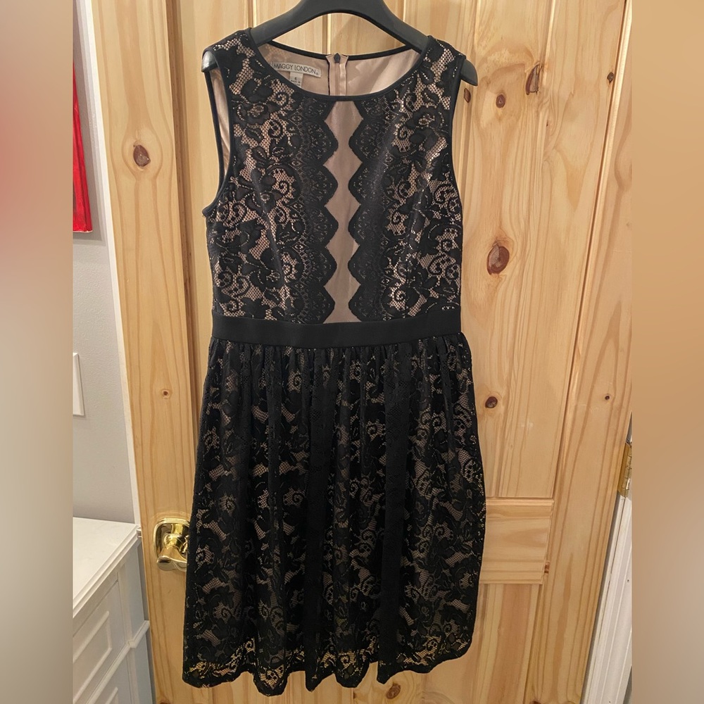 Maggy London black lace dress